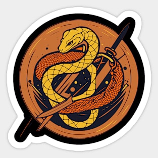 Snakes and dagger Sticker